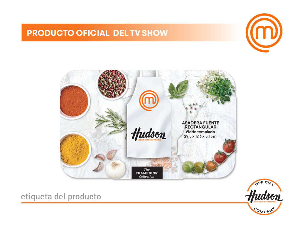 Asadera Hudson Vidrio Templado Rectangular Horno 29.5 Cm