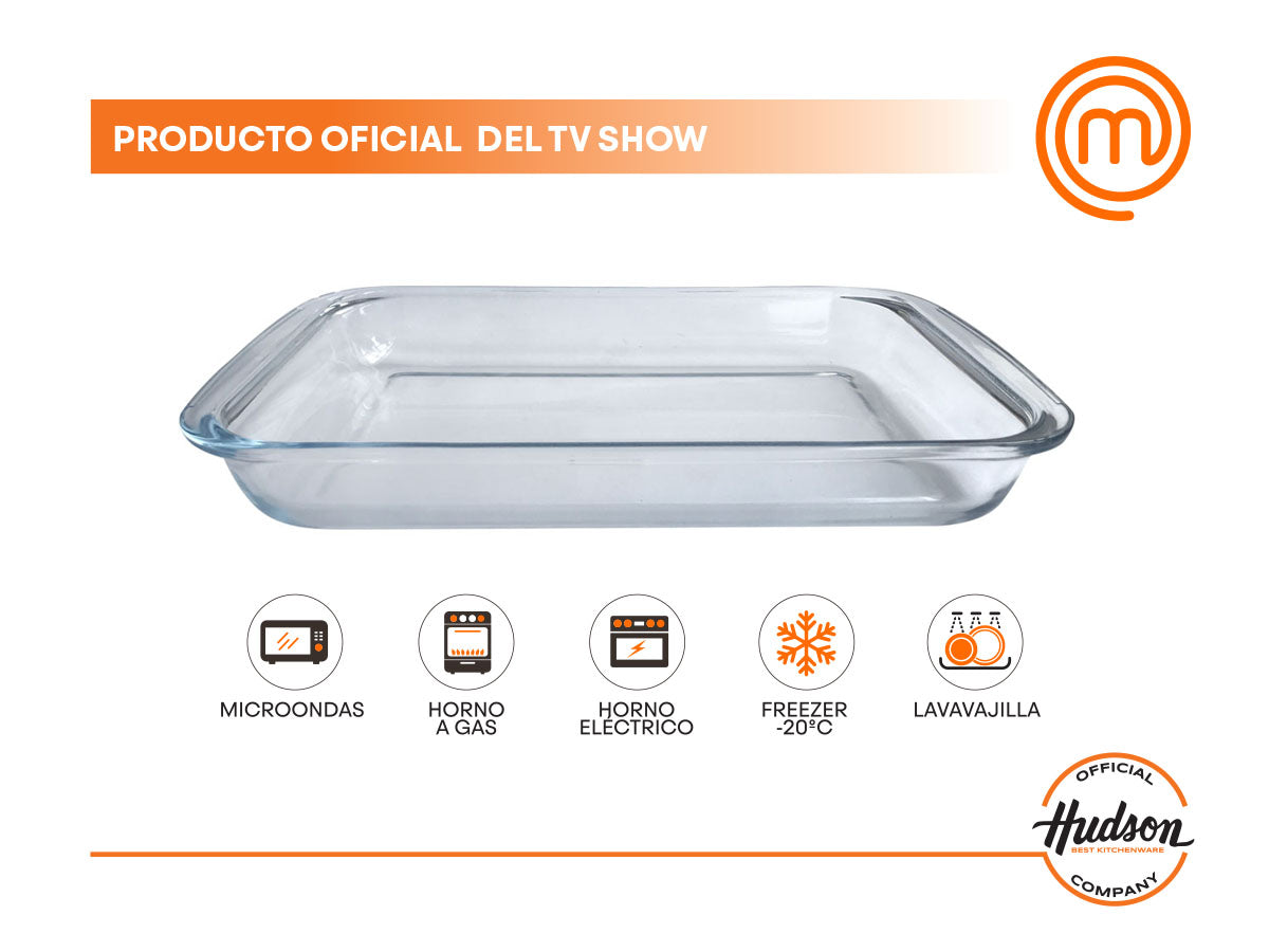 Asadera Hudson Vidrio Templado Rectangular Horno 29.5 Cm