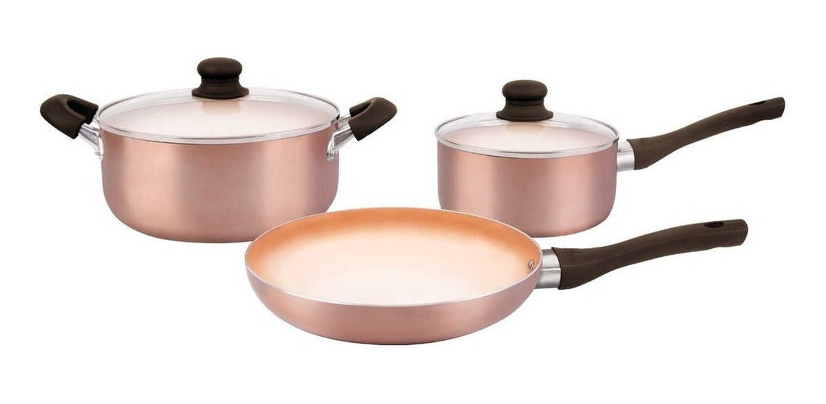 Bateria De Cocina Hudson Antiadherente Ceramico 5 Piezas