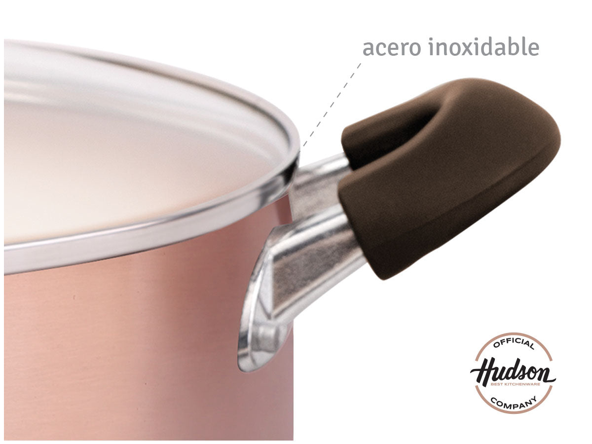 Cacerola Aluminio 24 cm c/ Antiadherente Ceramico Cobre