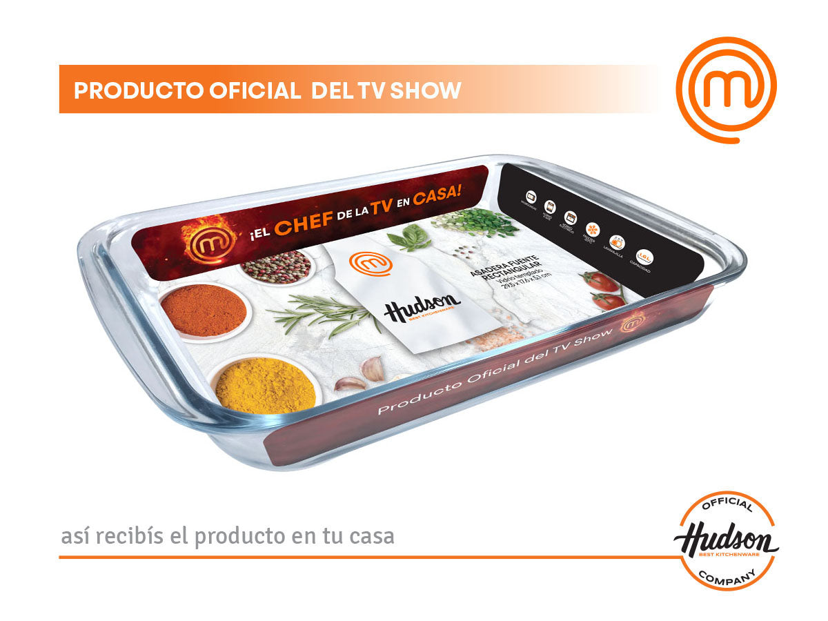 Asadera Hudson Vidrio Templado Rectangular Horno 29.5 Cm