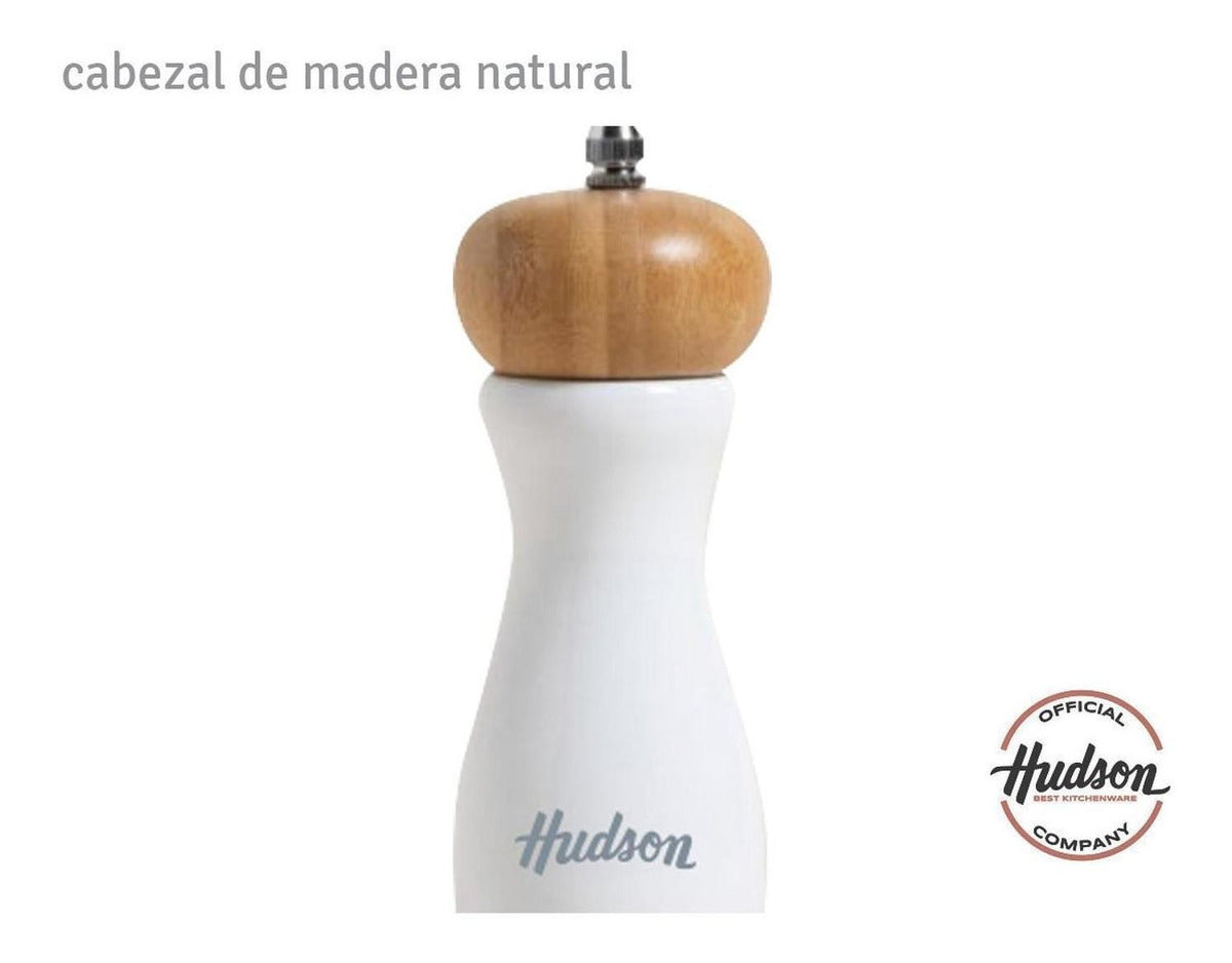 Molinillo De Madera Hudson Laqueado Color Blanco 15 Cm