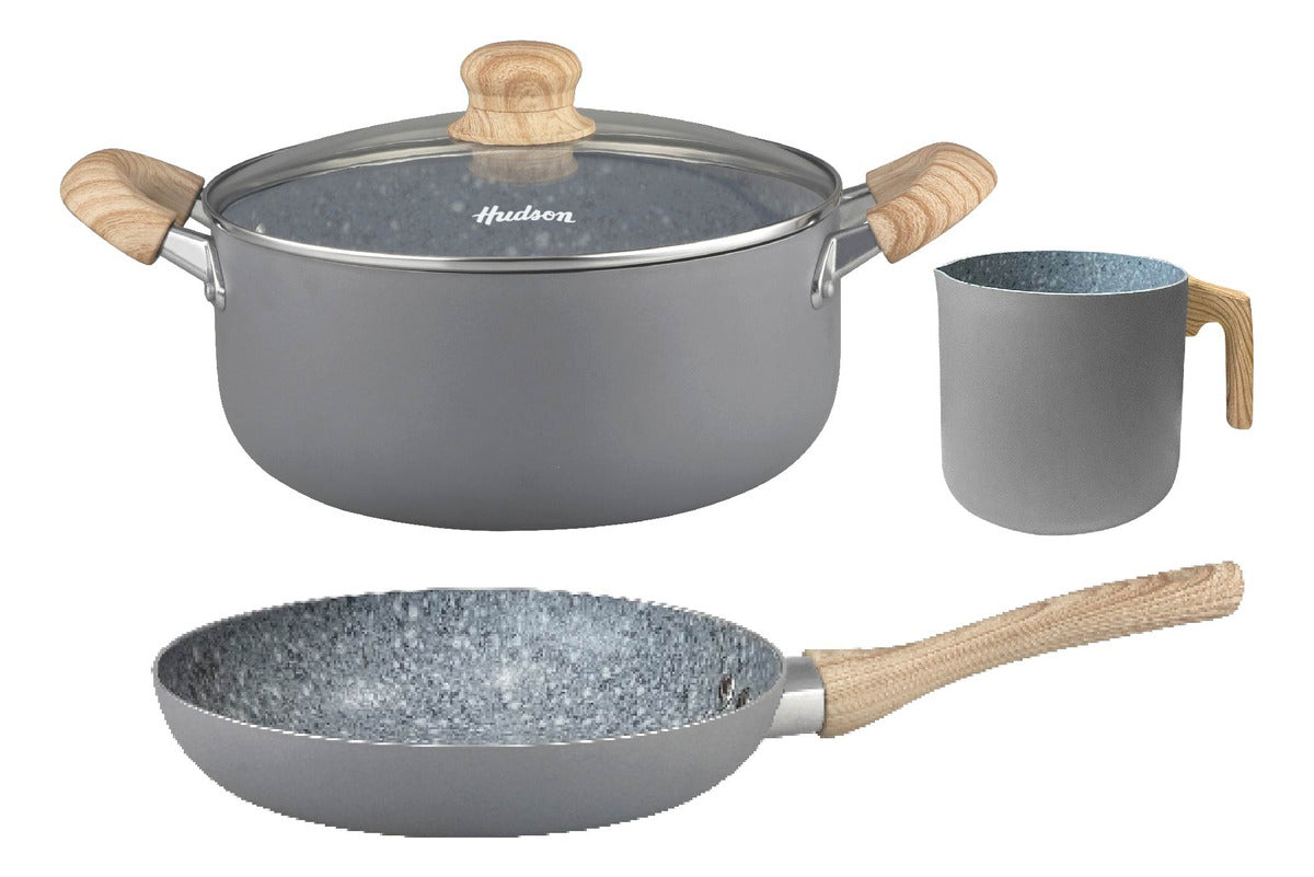 Set Ollas Y Sarten Antiadherente Linea Hudson Antiadherente
