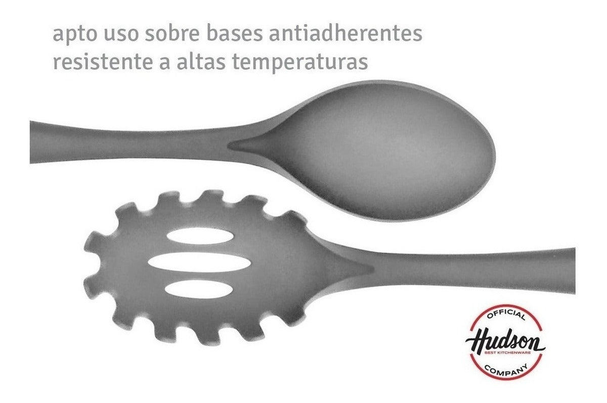 Set 6 Utensilios de Nylon y Acero c/ Organizador