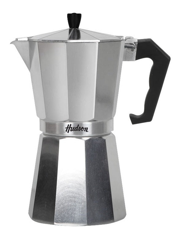 Cafetera Aluminio Pulido Hudson Tipo Italiana 9 Pocillos