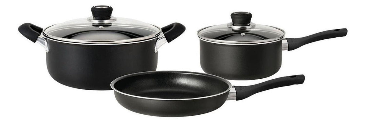 Batería De Cocina Hudson 5 Piezas Antiadherente Aluminio