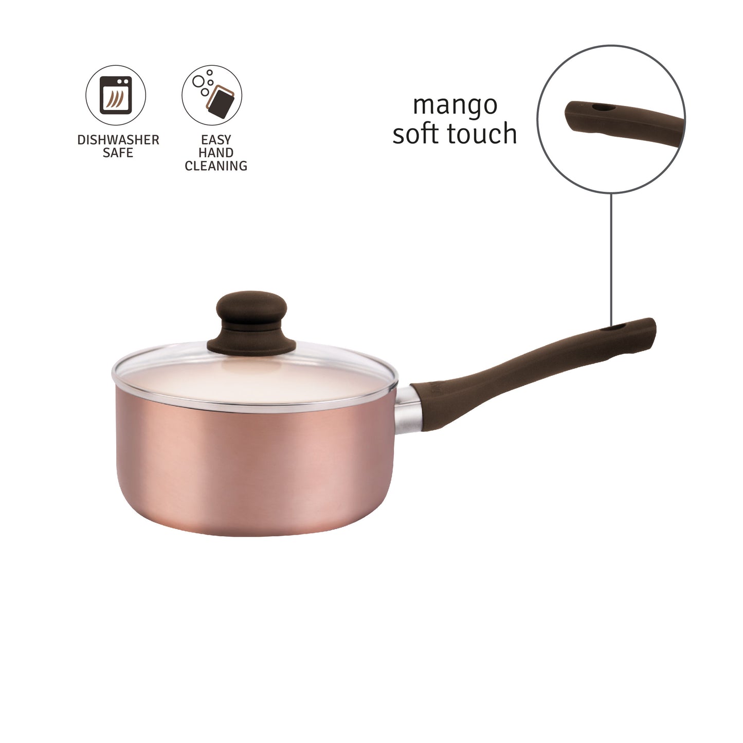 Cacerola De Aluminio Hudson Con Antiadherente Ceramico 18 Cm