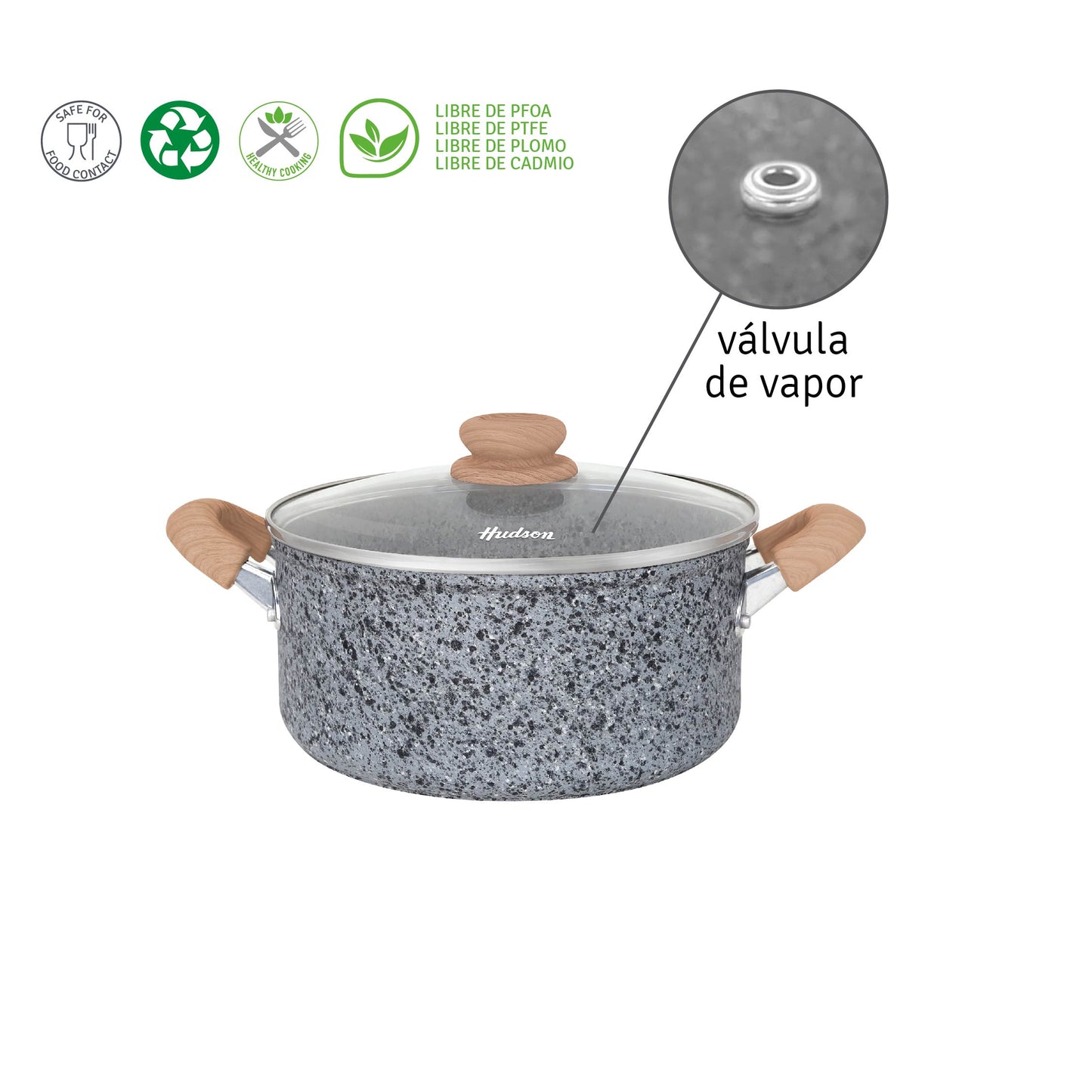 Cacerola Hudson Granito Stone Aluminio Forjado 24cm