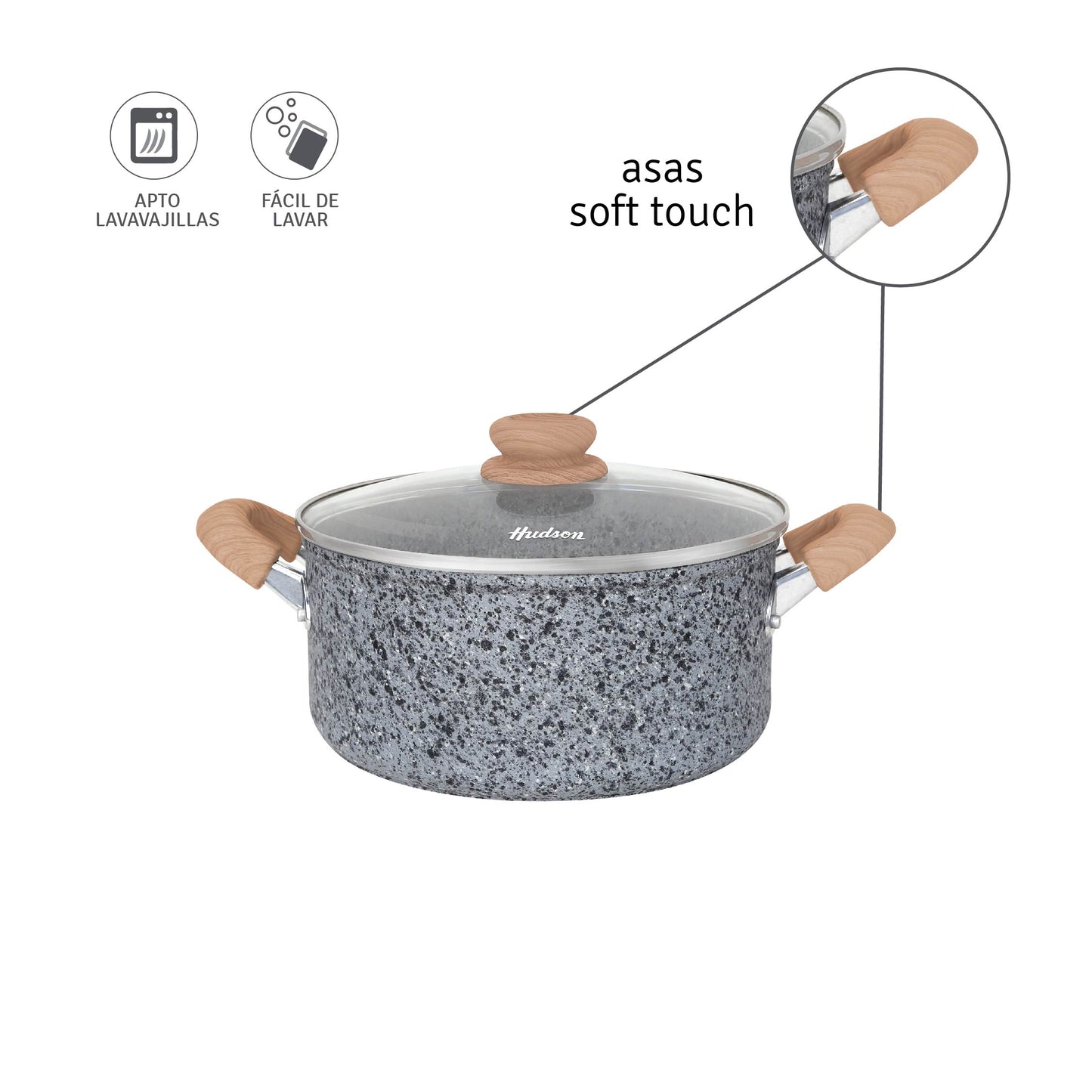 Cacerola Hudson Granito Stone Aluminio Forjado 28cm