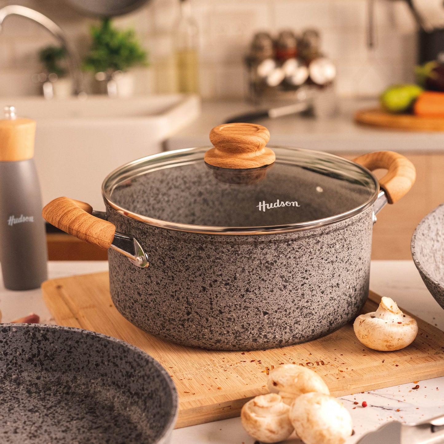 Cacerola Hudson Granito Stone Aluminio Forjado 28cm