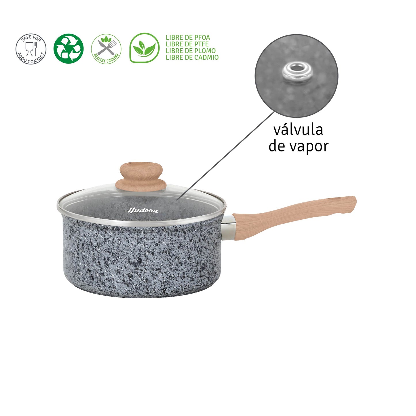 Cacerola Hudson Granito Stone Aluminio Forjado 20cm