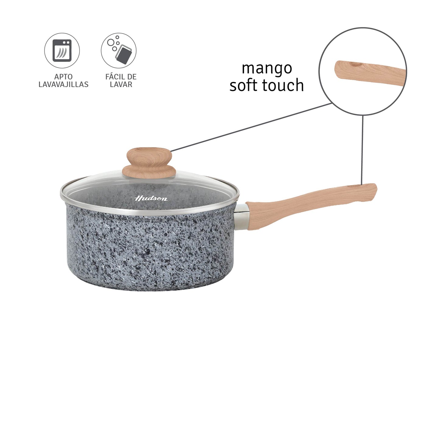 Cacerola Hudson Granito Stone Aluminio Forjado 20cm