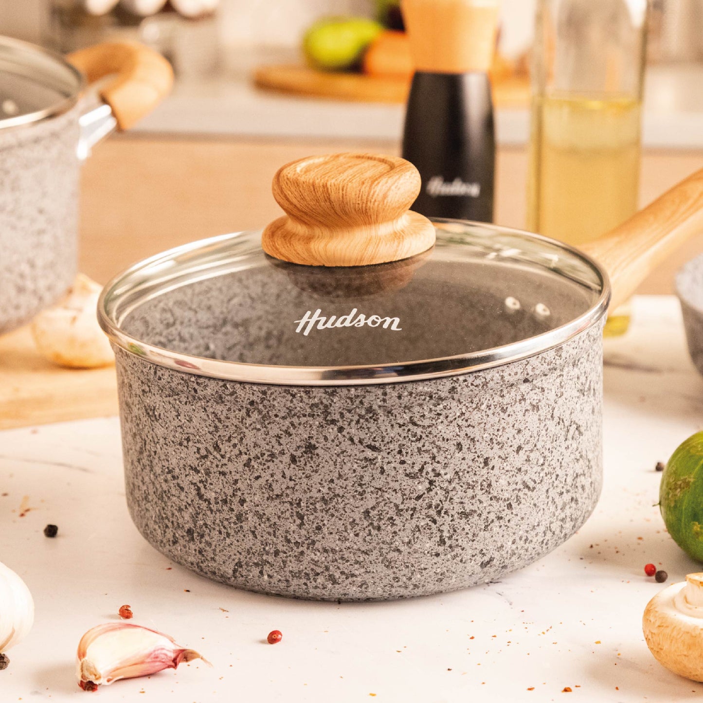 Cacerola Hudson Granito Stone Aluminio Forjado 20cm