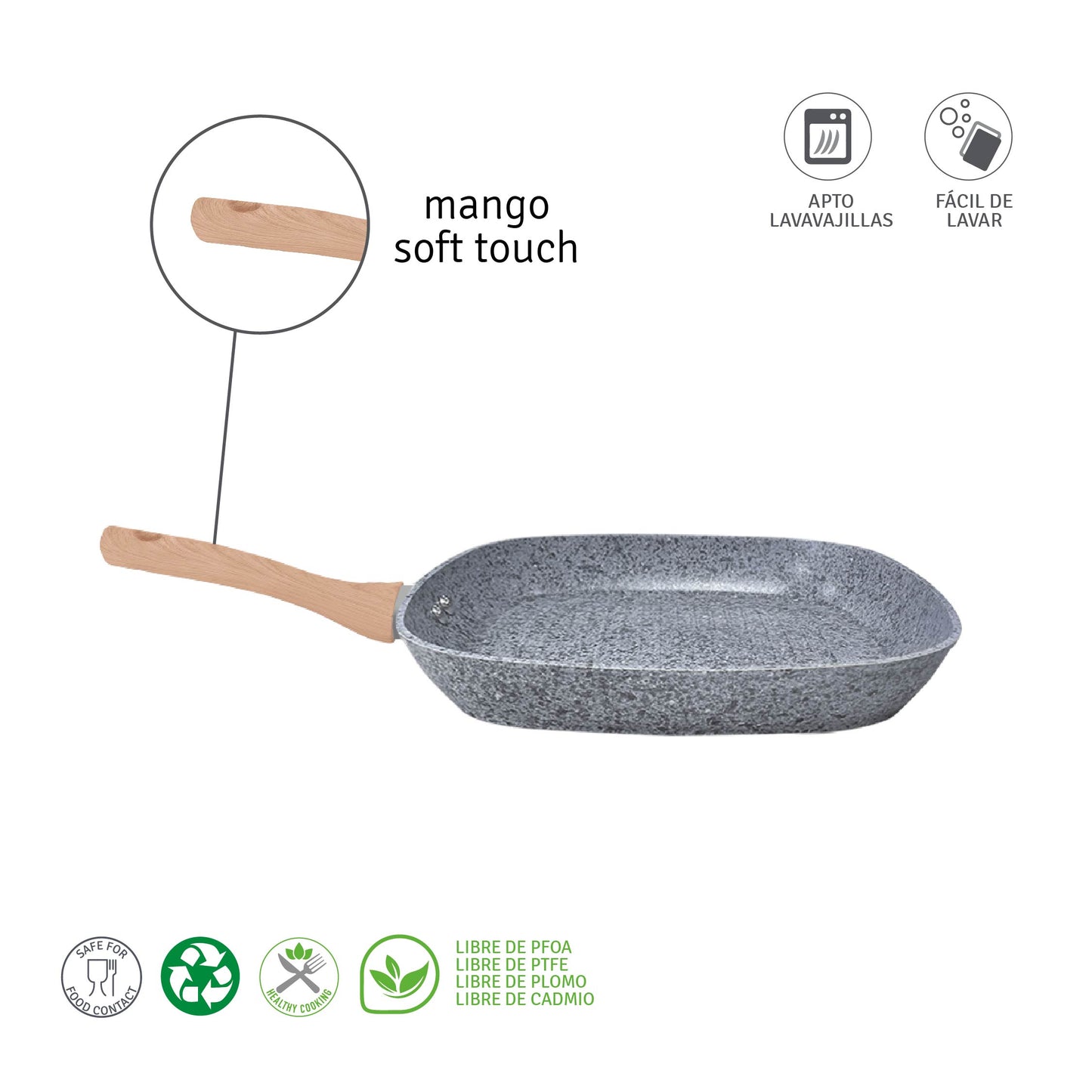 Bífera Aluminio Forjado 26cm Granito Stone