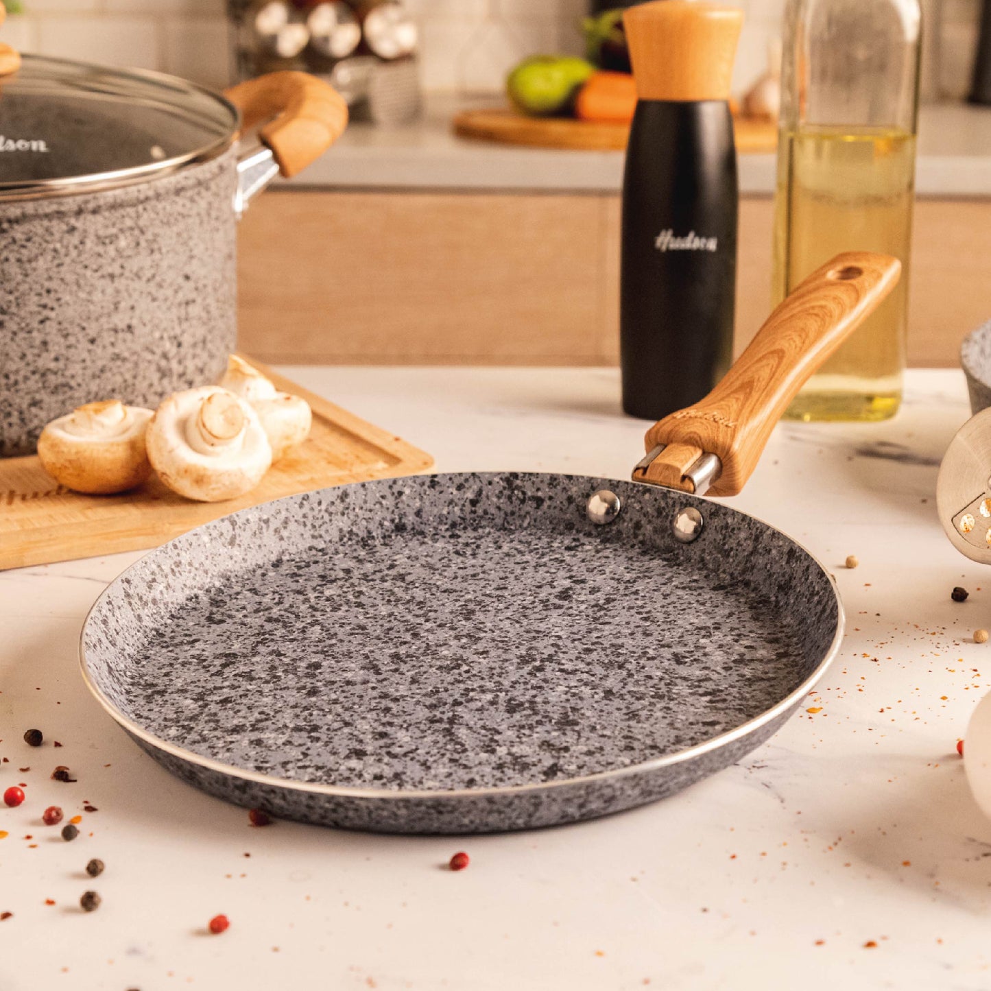 Sartén Panquequera De Aluminio Forjado 22 Cm Granito Stone