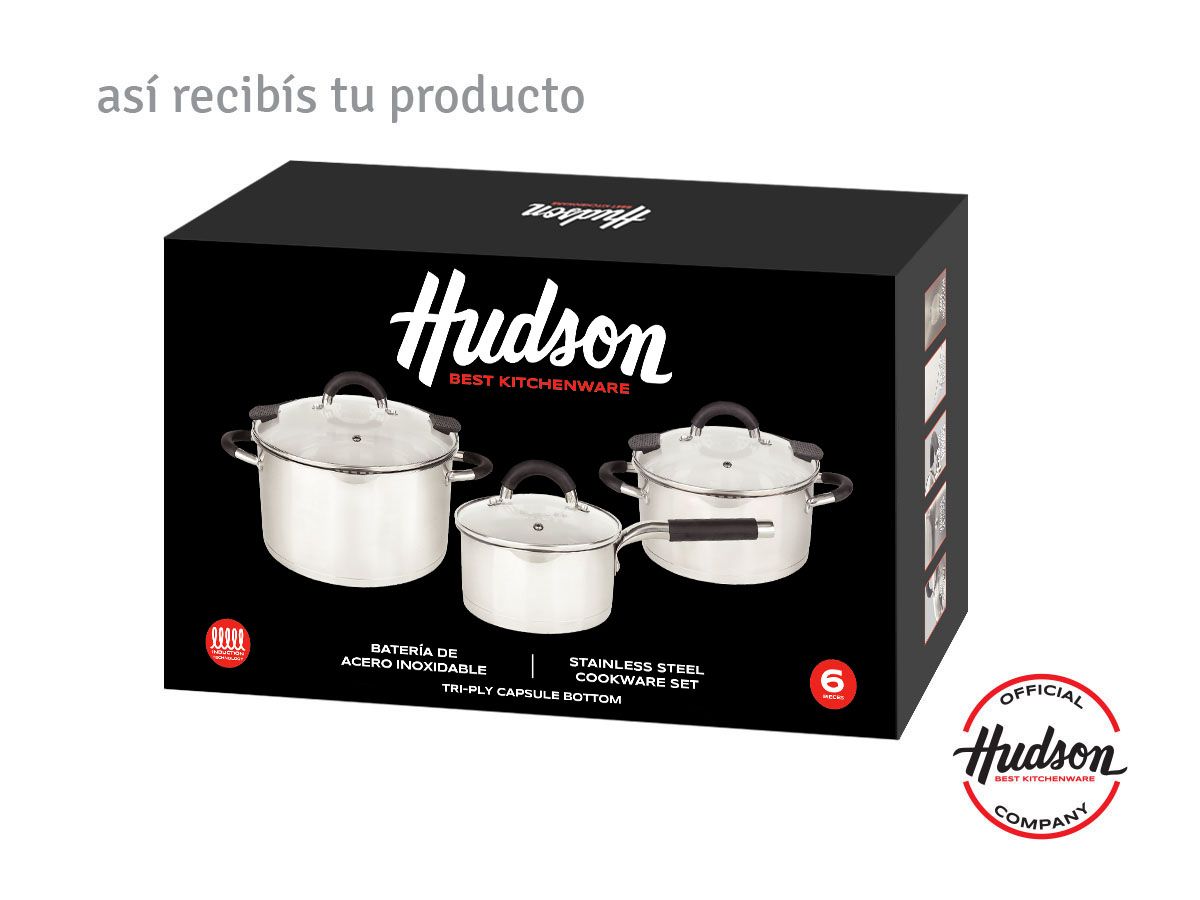 Bateria de Acero Inoxidable 6 Piezas Induccion