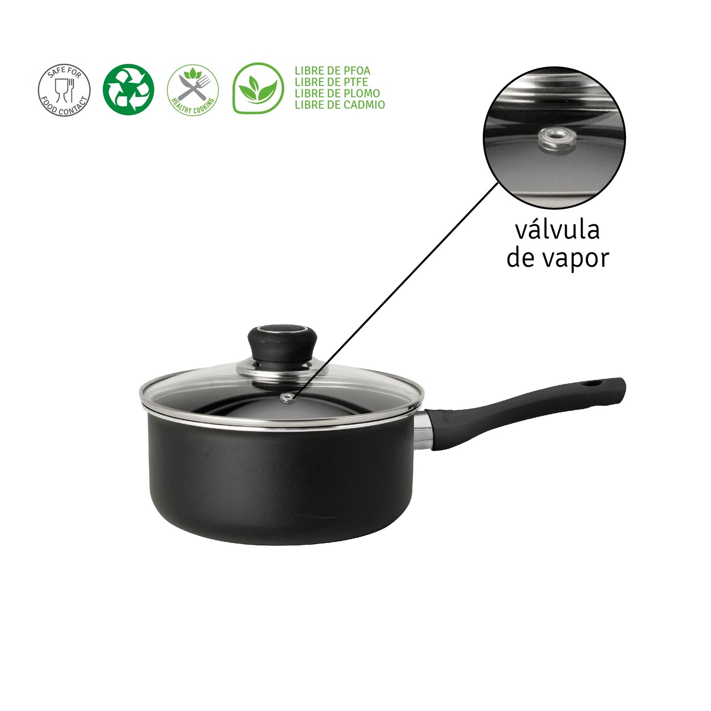 Cacerola de Aluminio 18 cm c/ Antiadherente Alumix