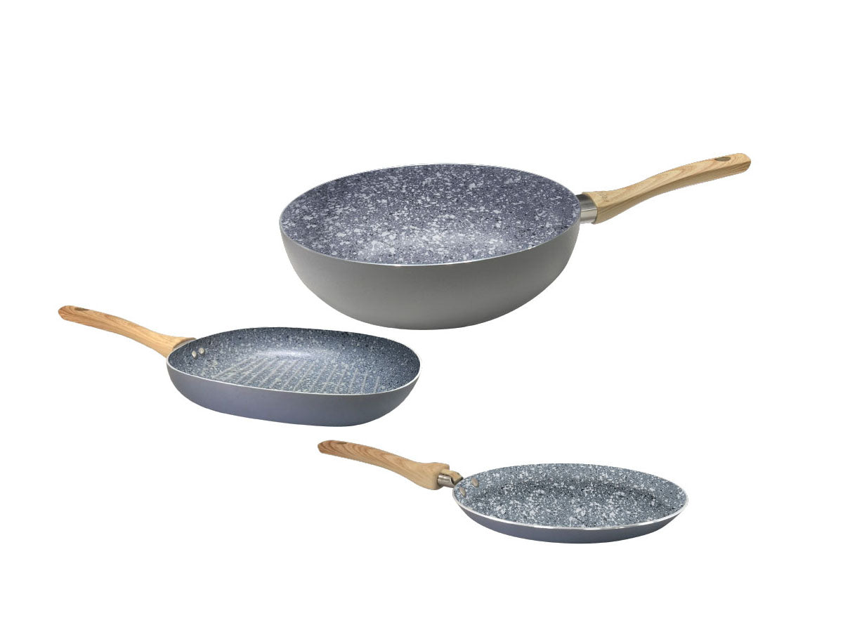 Kit Wok + Bífera + Panquequera Granito Hudson