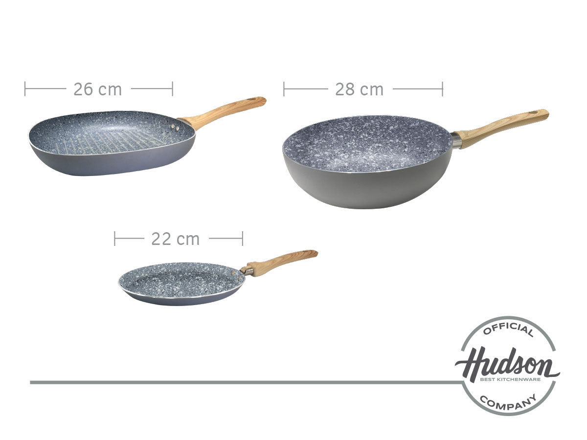 Kit Wok + Bífera + Panquequera Granito Hudson