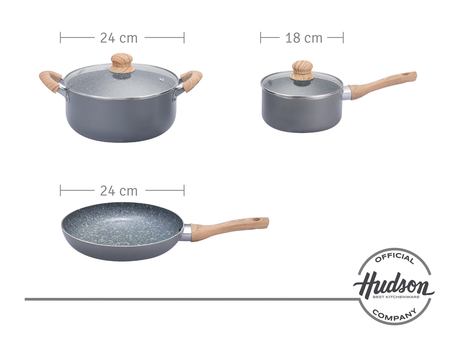 Kit De Ollas Hudson + Bifera + Jarro + Panquequera + Wok