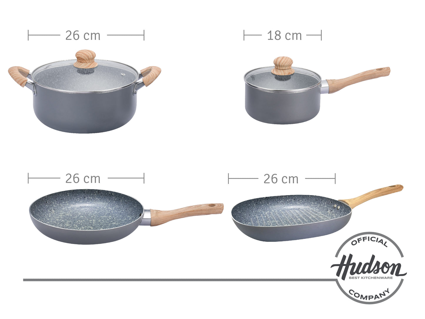 Set De Ollas Cocina Hudson Granito 10 Piezas Antiadherente