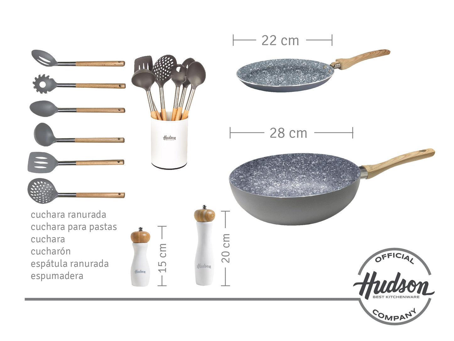 Set De Ollas Cocina Hudson Granito 10 Piezas Antiadherente