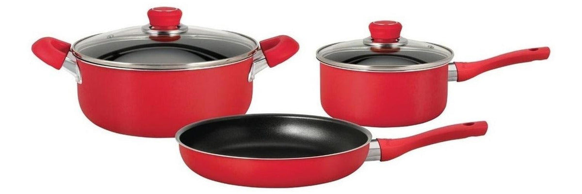 Batería de Cocina Aluminio 5 Piezas Revestimiento Antiadherente