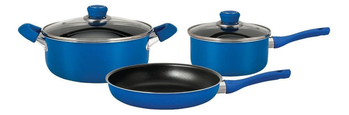 Batería de Cocina Aluminio 5 Piezas Revestimiento Antiadherente
