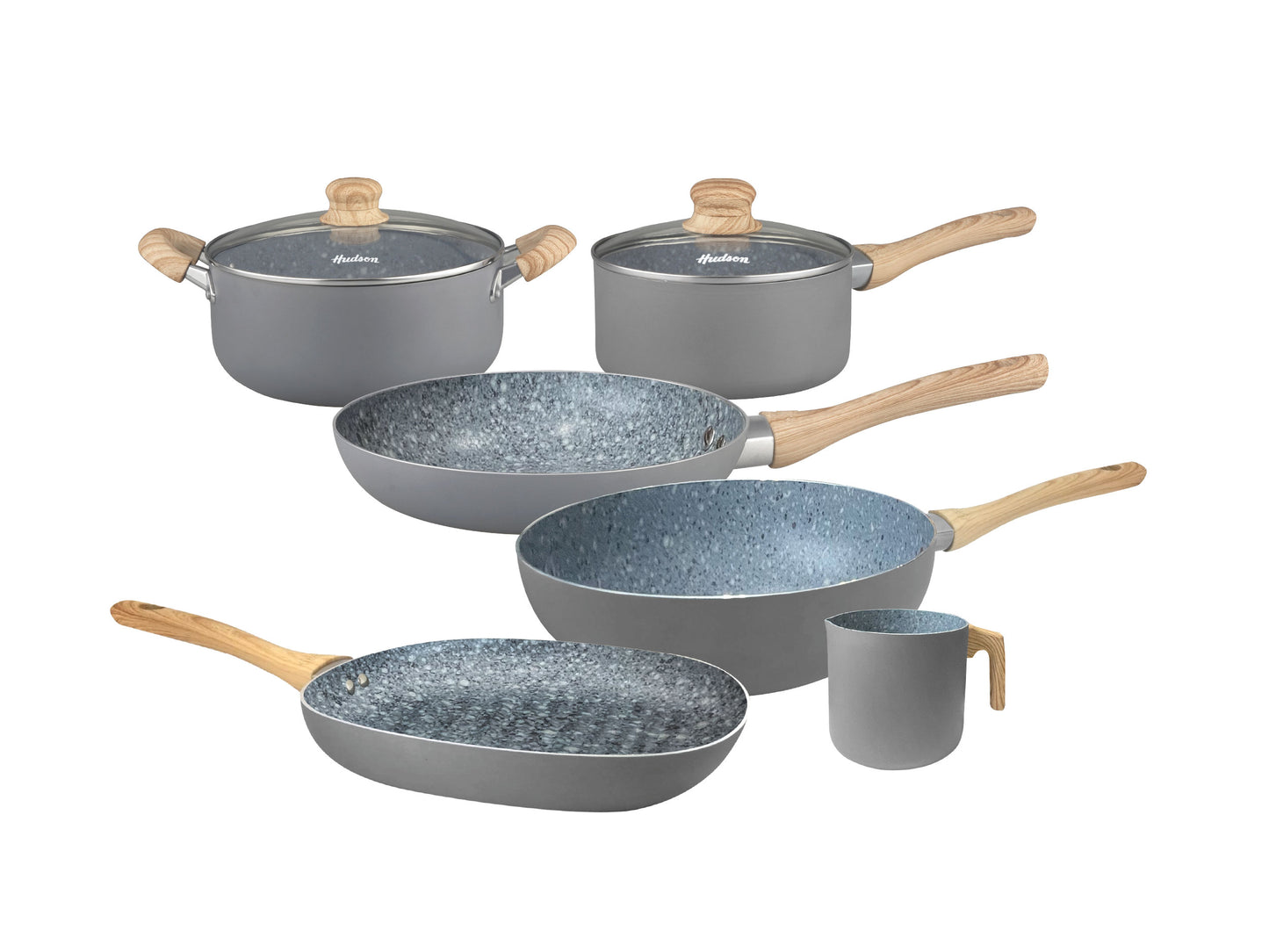 Kit De Ollas Hudson + Jarro + Bifera + Wok Granito