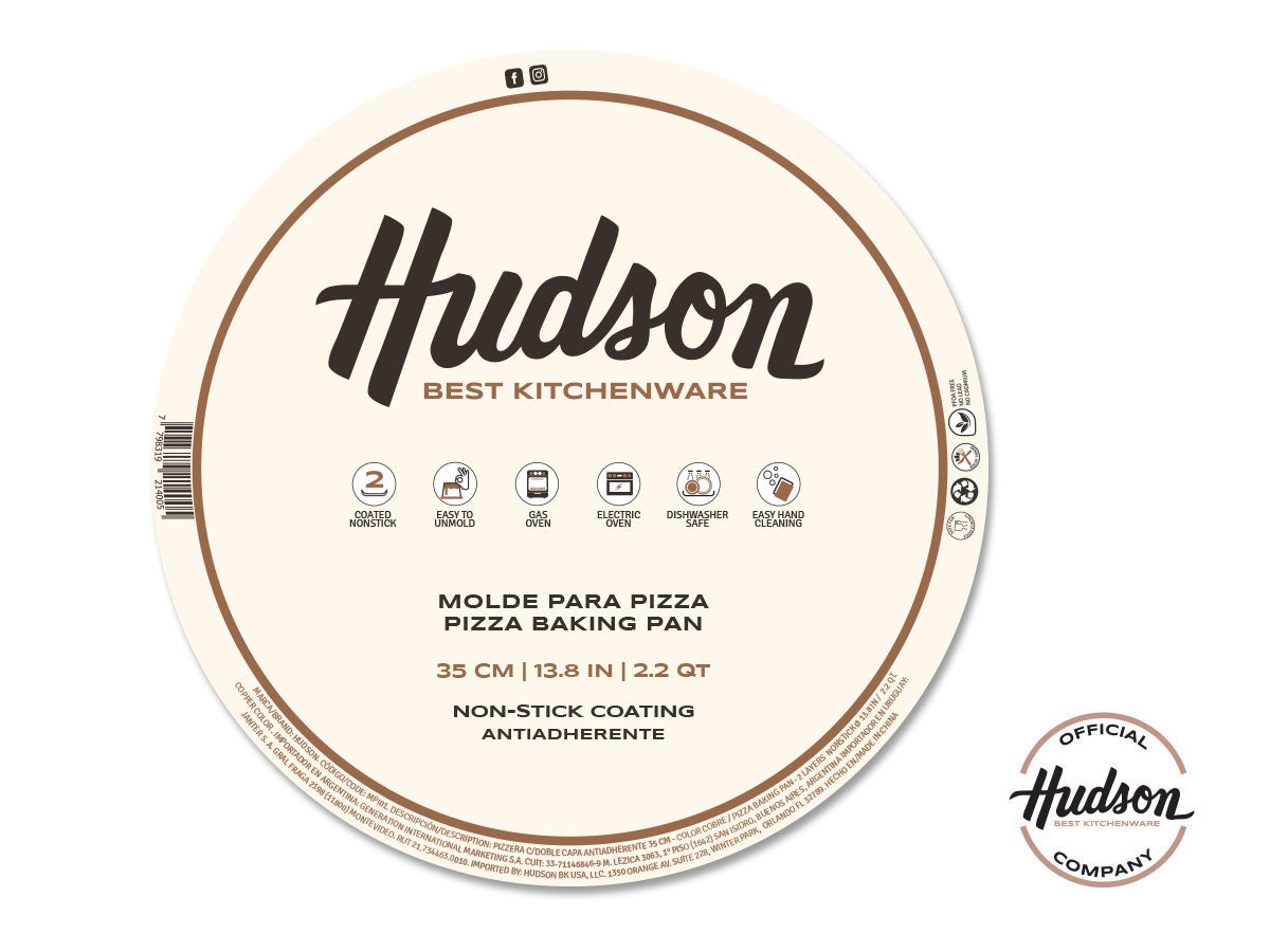 Pizzera Redonda Con Doble Antiadherente 35 Cm Hudson