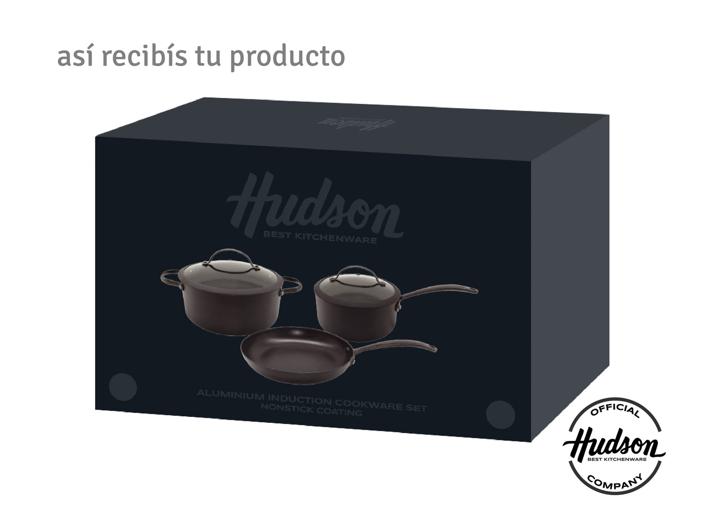 Bateria De Aluminio Negra Con Tapa De Silicona 5 Piezas