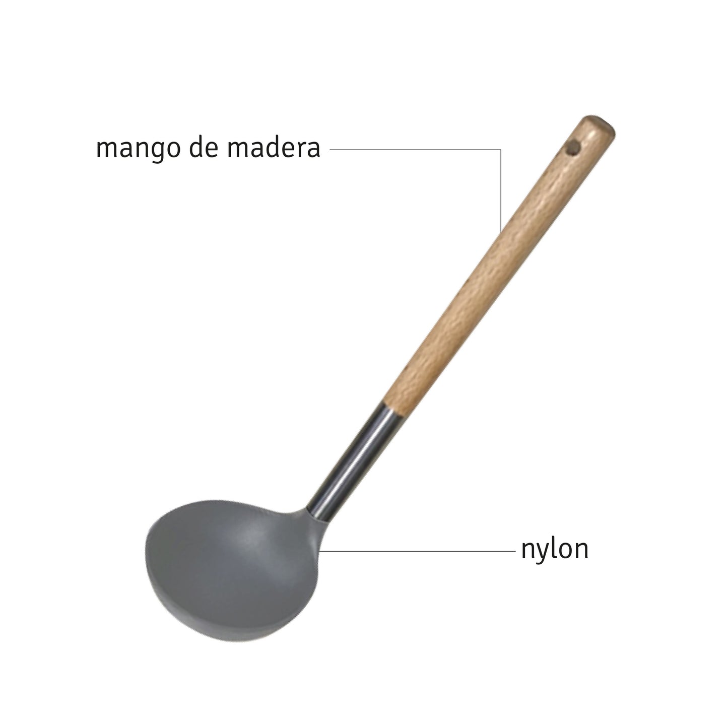 CUCHARON DE NYLON COLOR GRIS