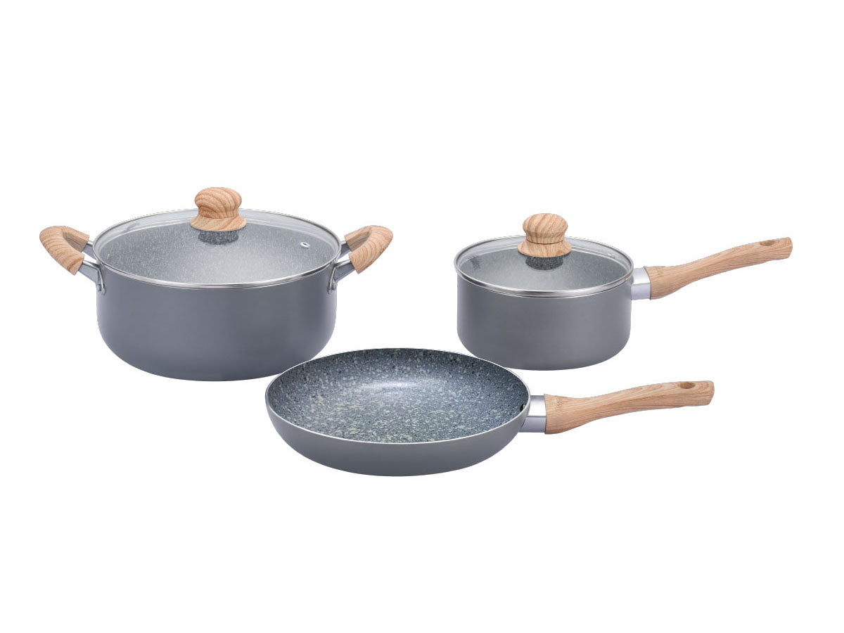 Kit De Ollas Granito Hudson 18cm + 24cm + Sartén 24 Cm