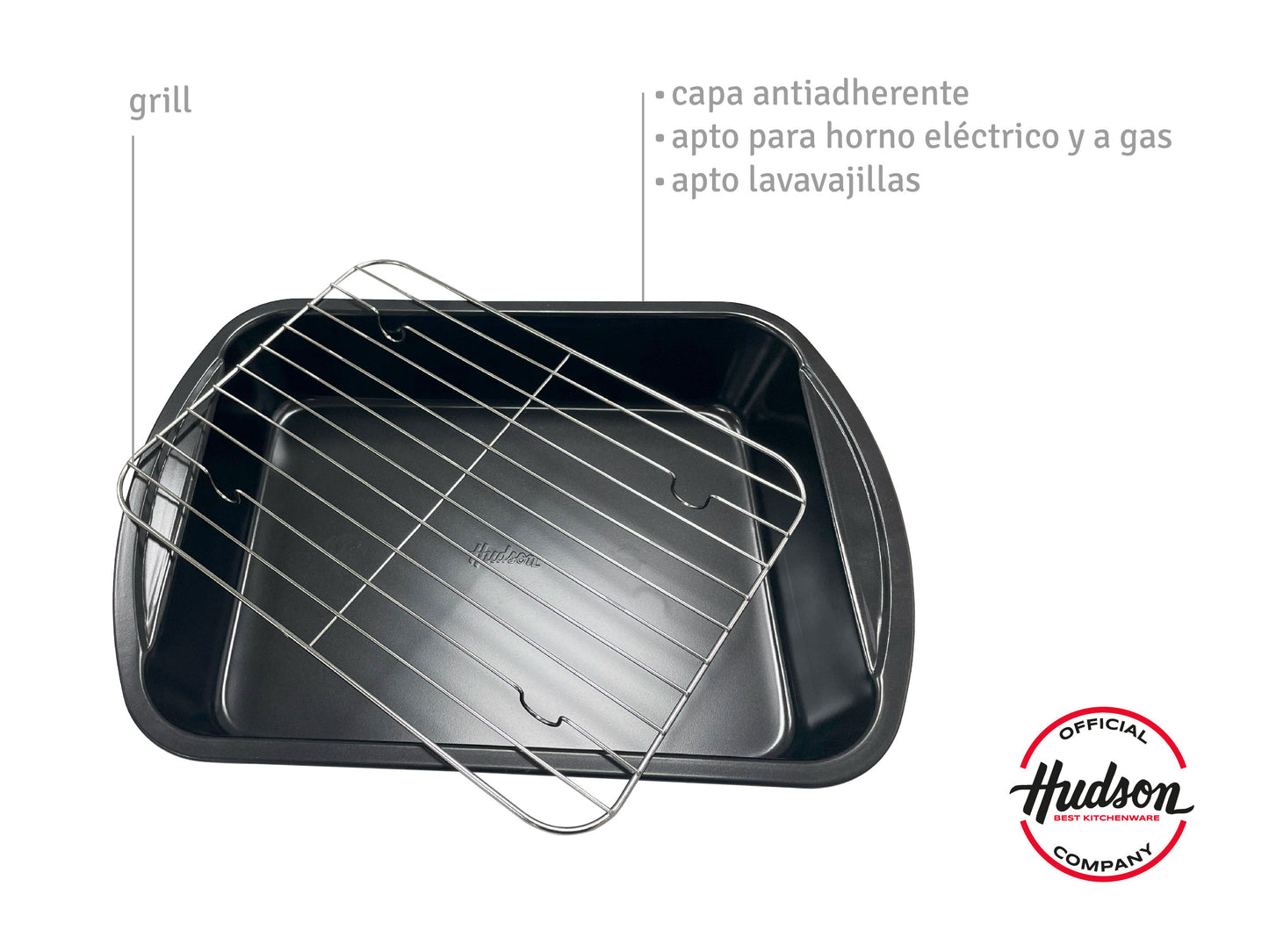 Asadera Acero Carbono 0.6mm Con Rejilla De Acero 40x28x7