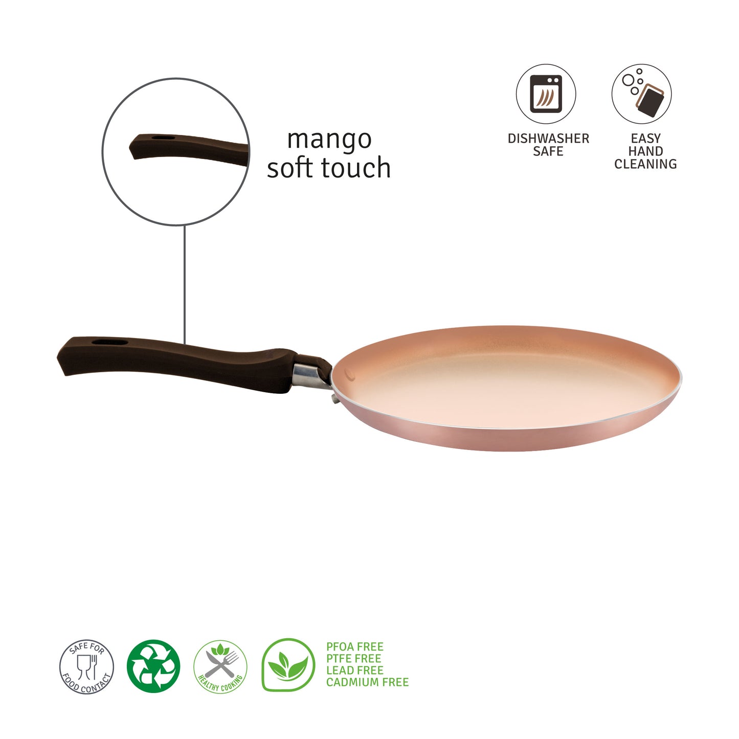 Set de batería + Bifera + Wok + Panquequera Cobre