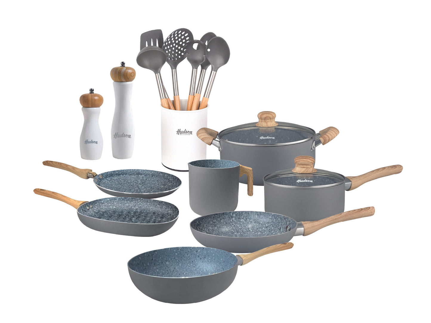 Set De Ollas Cocina Hudson Granito 10 Piezas Antiadherente