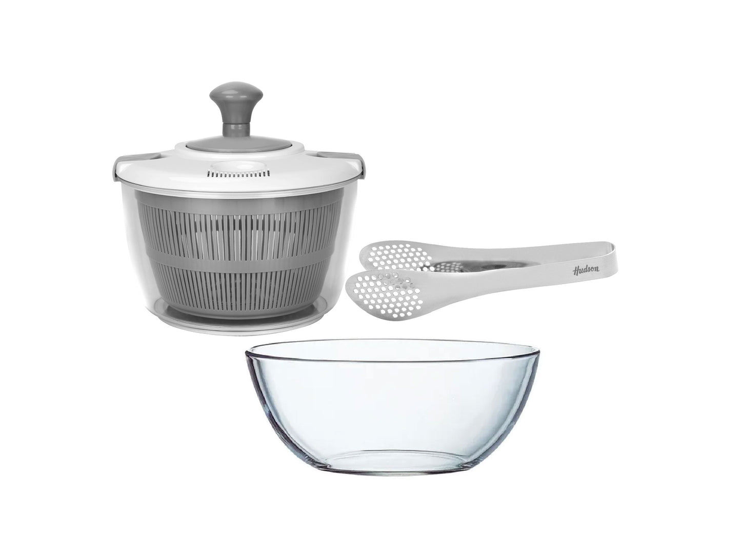 Set de Ensaladera, Escurridor y Pinza Multiuso HUDSON