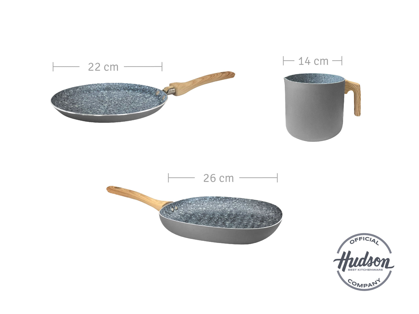 Kit Hudson Granito Olla Sarten Bifera Jarro Panquequera