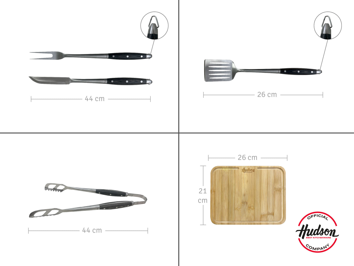 El Set Parrillero x 4 y Platos HUDSON