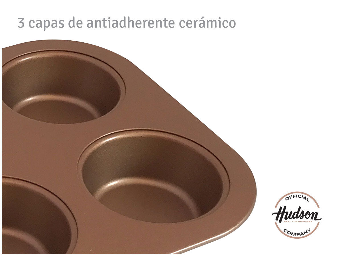 Molde X 12 Muffins Hudson Doble Antiadherente