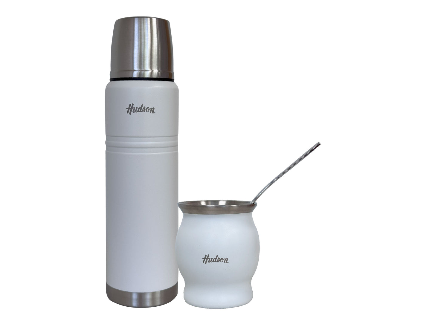 Termo 1 Litro + Mate Blanco