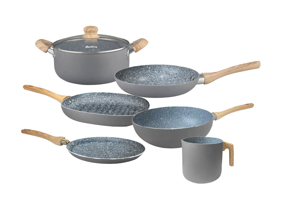 Kit Hudson Granito Olla + Wok + Jarro + Panquequera + Sartén