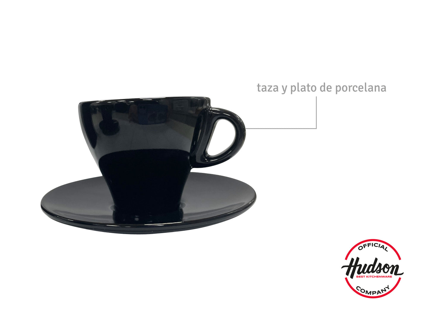 Set Cafetera Italiana Total Black + 2 Pocillos + Plato
