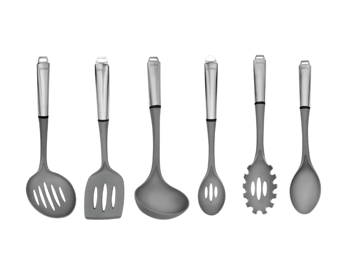 Set 6 Utensilios Nylon Y Acero Hudson