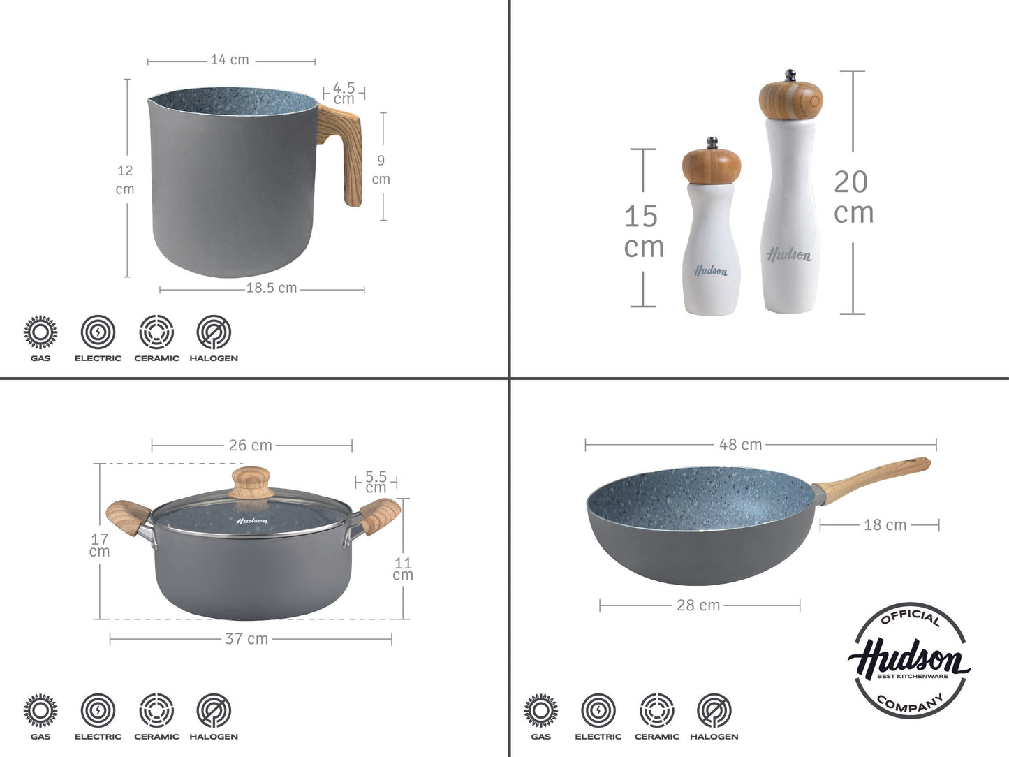 Set De Ollas Cocina Hudson Granito 10 Piezas Antiadherente
