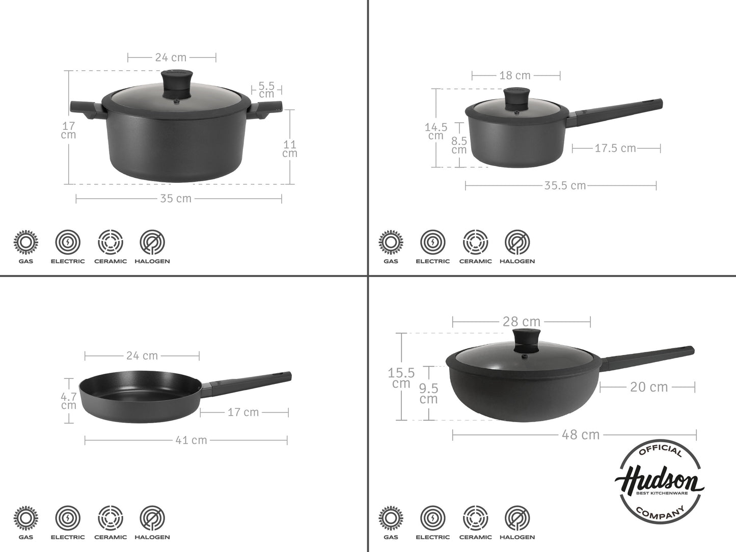 Batería Línea Daily 10 Piezas con Utensilios HUDSON