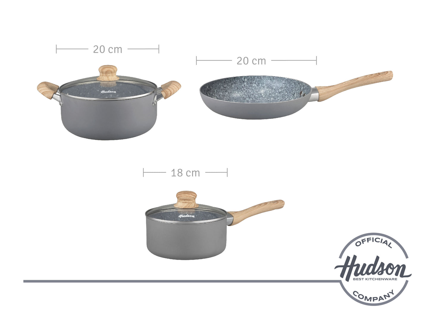 Kit Hudson Granito Olla Sarten Bifera Jarro Panquequera
