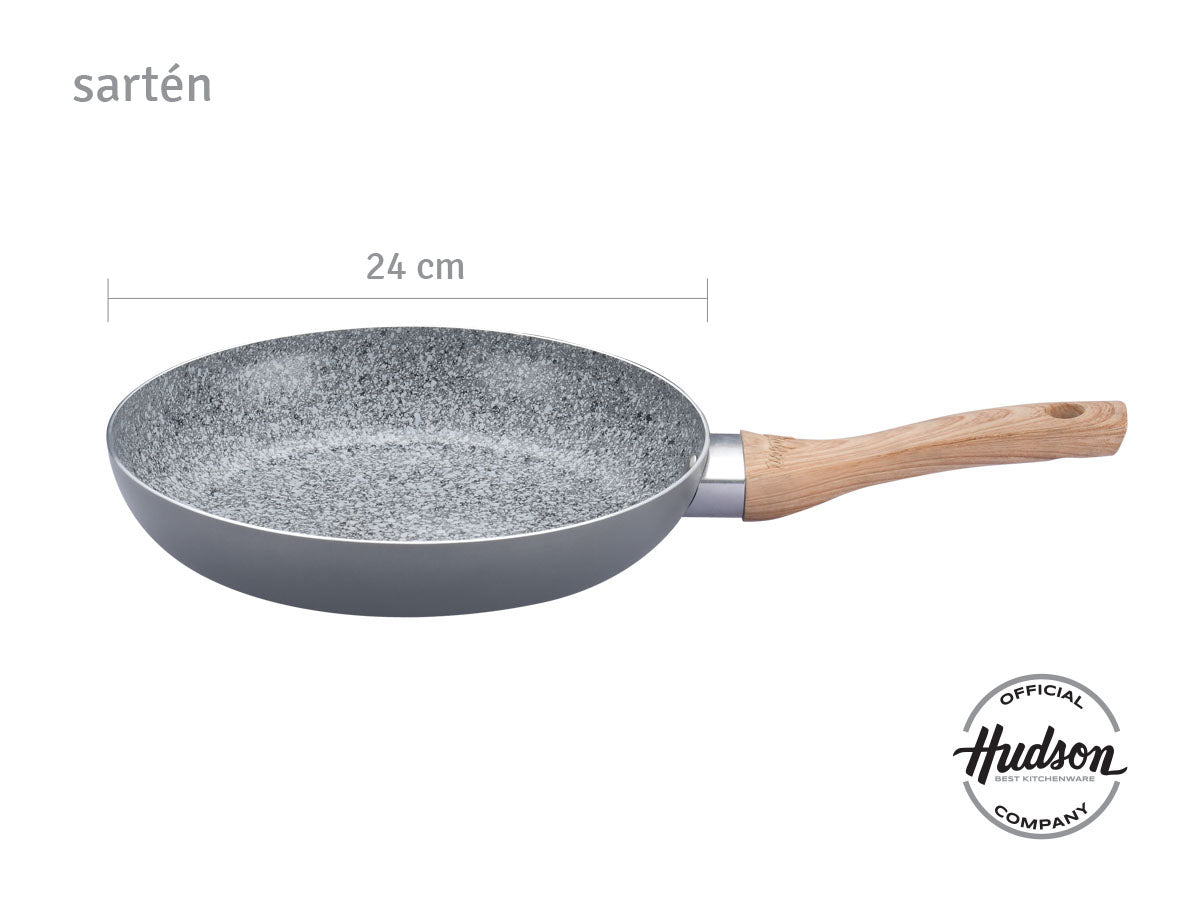 Batería De Cocina Hudson Antiadherente Granito 5 Piezas
