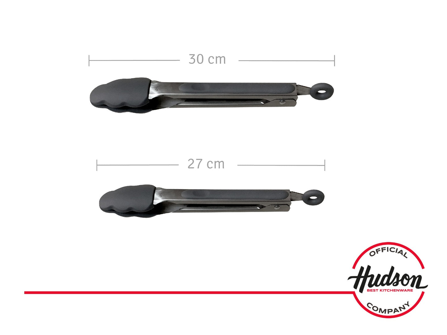 Set x 3 Utensilios Silicona + 2 Pinzas Acero HUDSON
