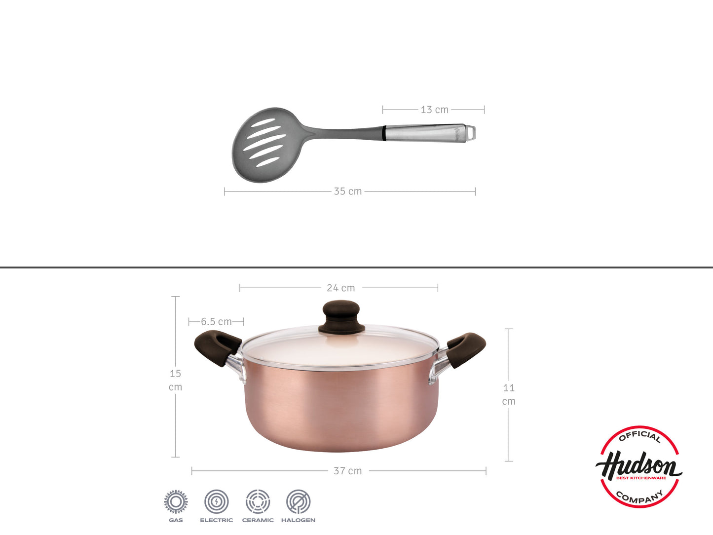 Set Olla Línea Cobre con Espumadera